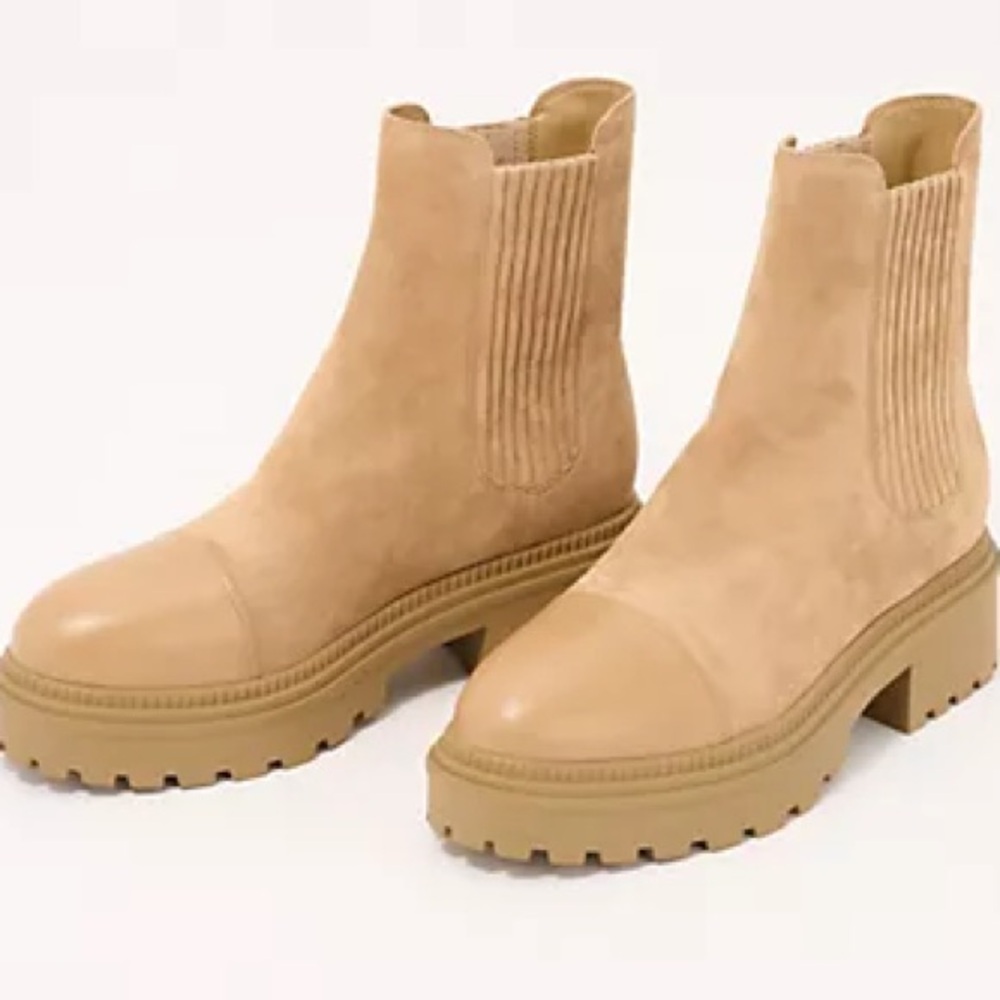 Marc Fisher Brown Suede Cap Toe Chelsea Boots - Hadria